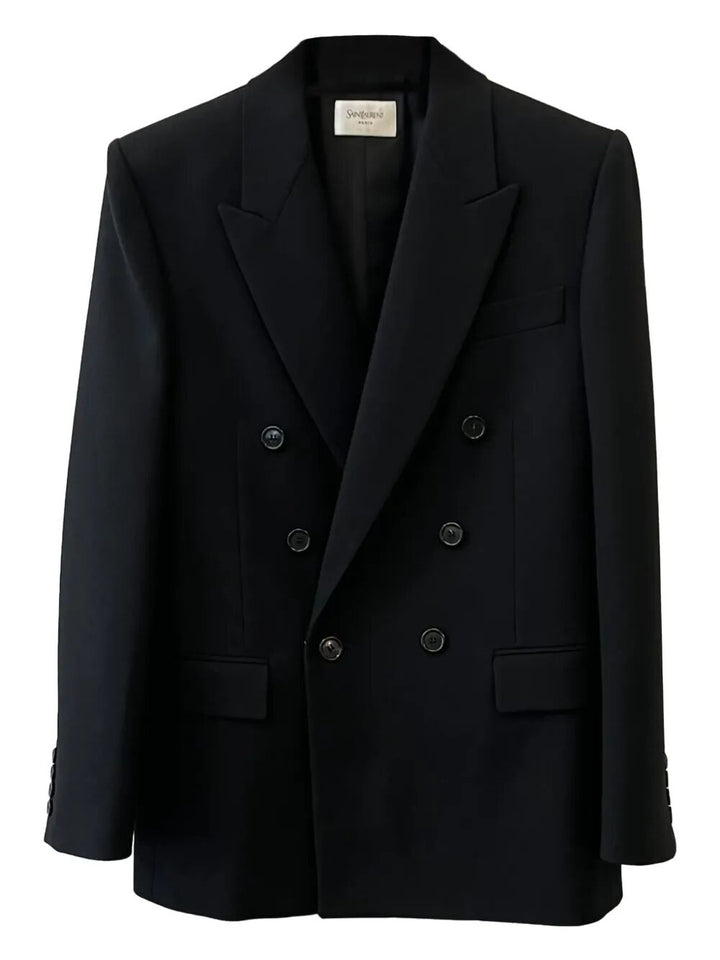 Saint Laurent Women Wool Gabardine Cassandre Jacket