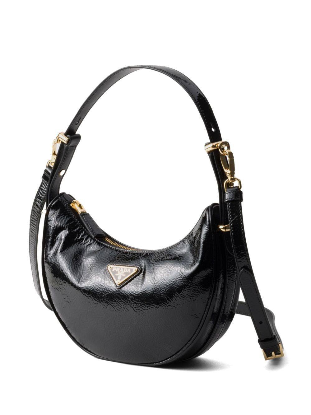 Prada Women Prada Arqué Naplak Patent Leather Shoulder Bag