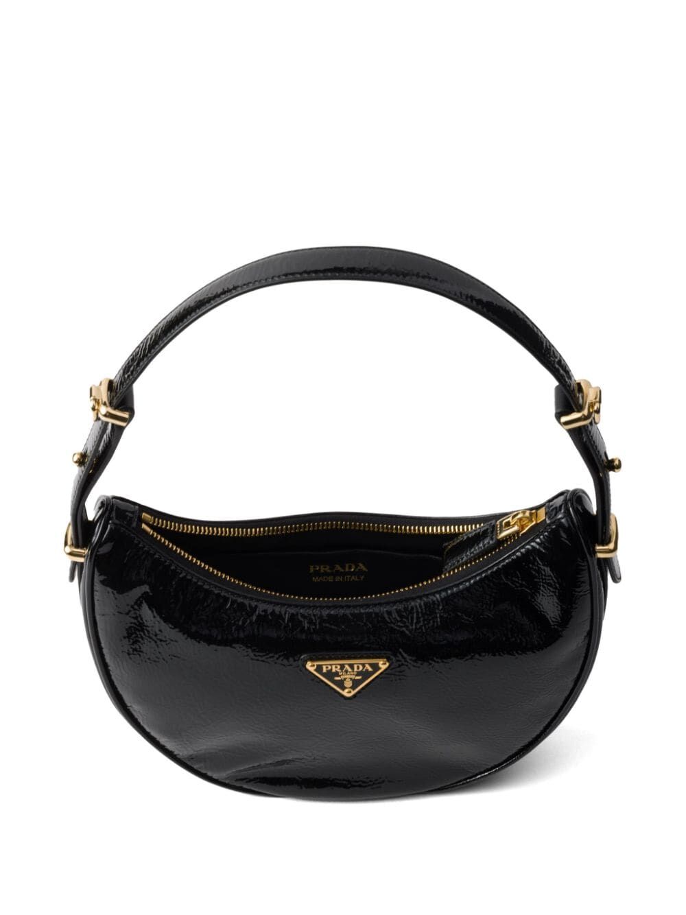Prada Women Prada Arqué Naplak Patent Leather Shoulder Bag