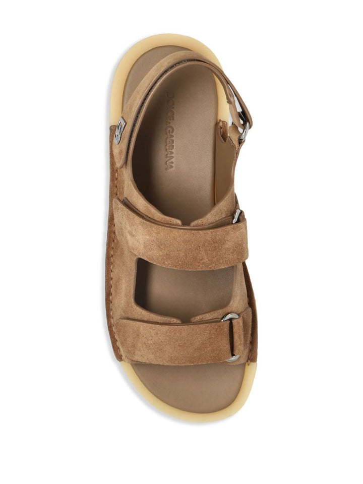 Dolce & Gabbana Men Touch-Strap Suede Sandals