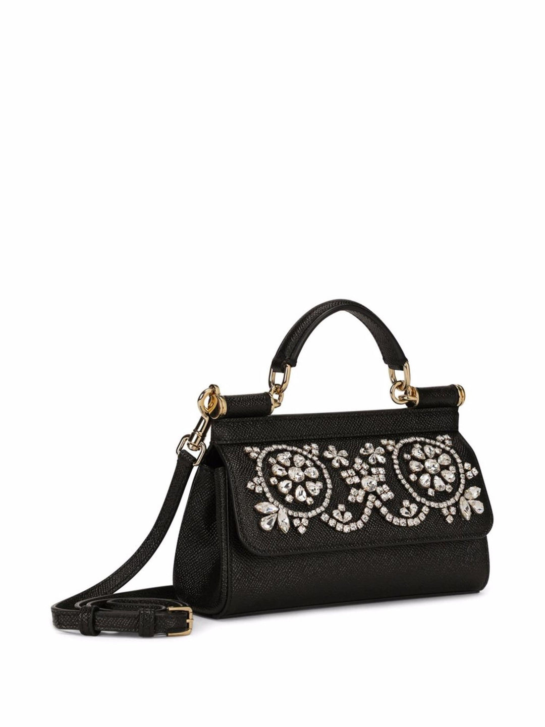 Dolce &amp; Gabbana small Sicily rhinestone-embellished top-handle bag