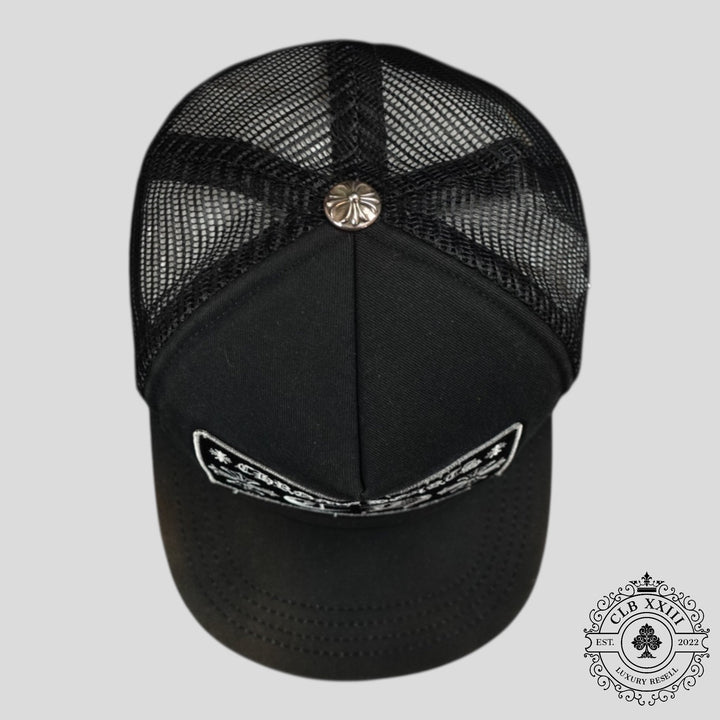 Chrome Hearts Hollywood CH Patch Trucker Hat in Black - Preowned