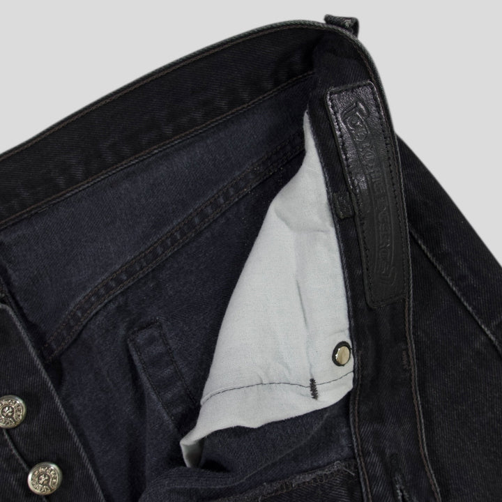 Chrome Hearts Leopard Cross Patch Jeans in Black