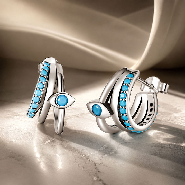 925 Sterling Silver High Quality Turquoise Earrings