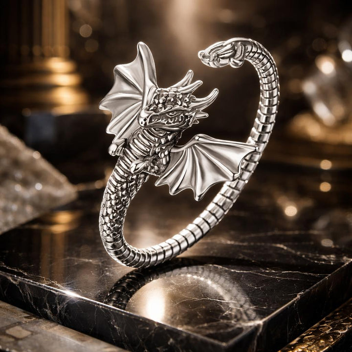 925 Sterling Silver Oxidized Dragon Ring