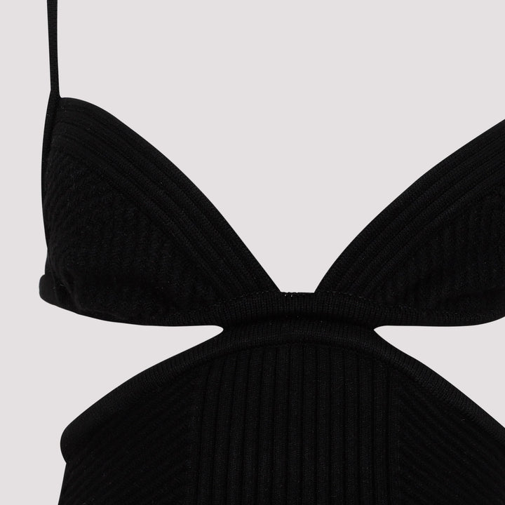 Off White Cut Out Ribbed Mini Dress Women