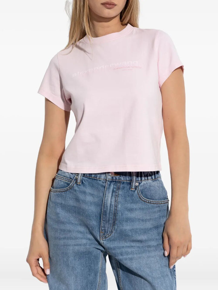 Alexander Wang Women Cotton Shrunken Logo T-Shirt