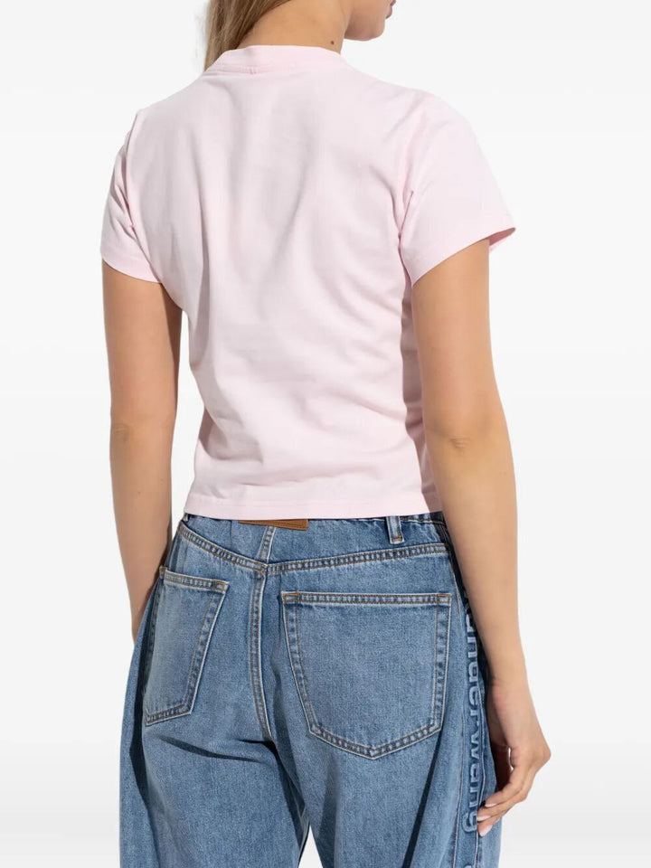 Alexander Wang Women Cotton Shrunken Logo T-Shirt