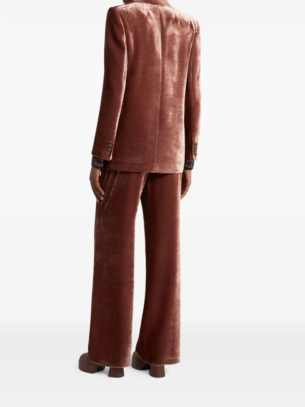 Etro Women Silk-Blend Velvet Straight-Cut Blazer