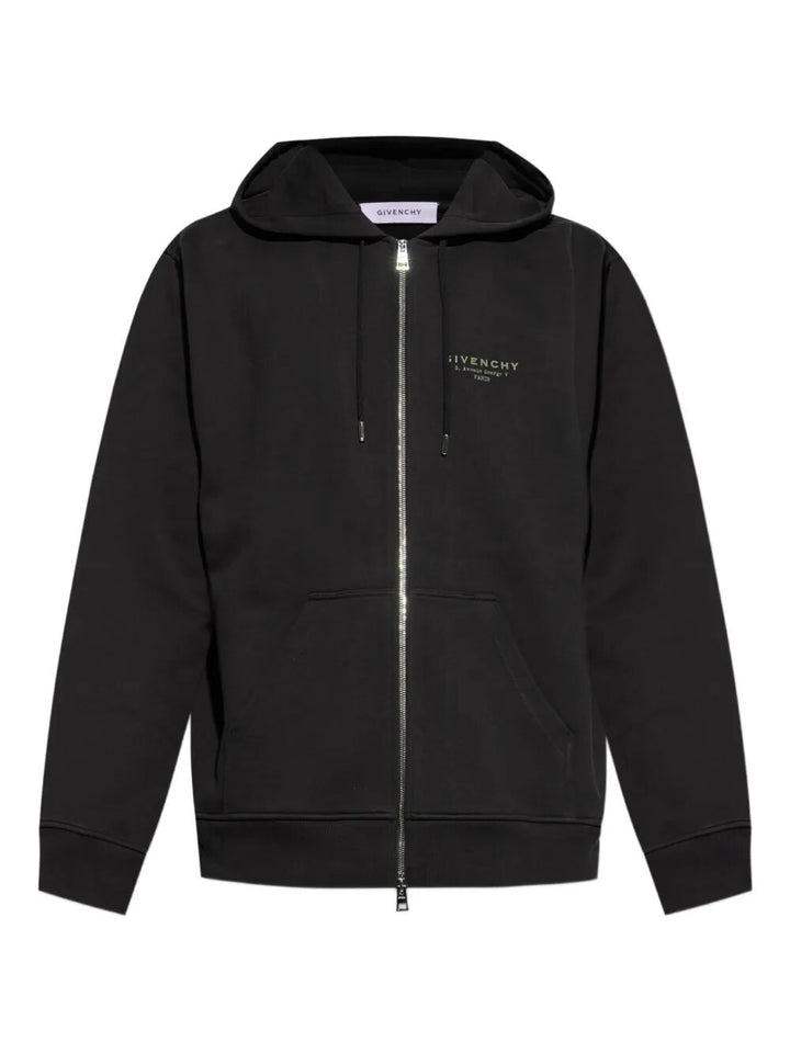 Givenchy Men Zipped Cotton Hoodie