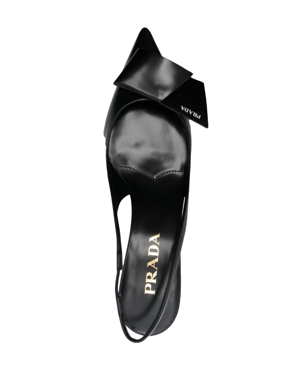 Prada Women Fold-Detail Leather Slingback Pumps
