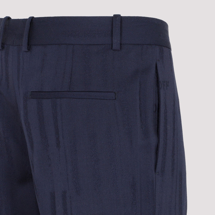 Off White Shibori Jacquard Slim Pant Men