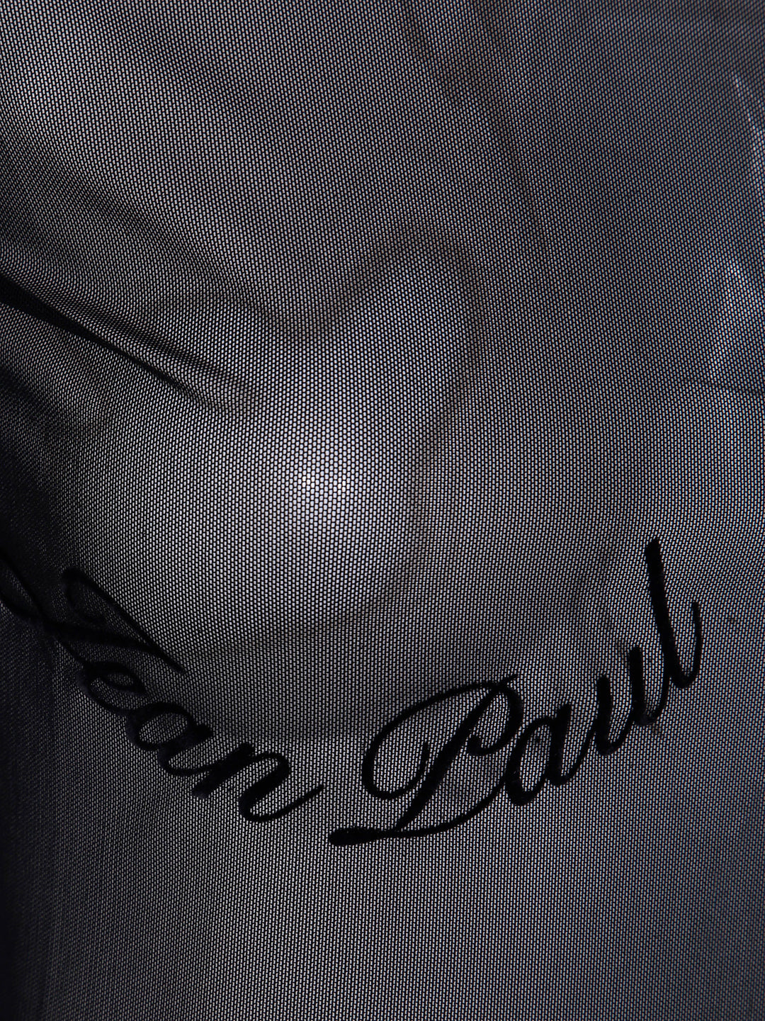 Jean Paul Gaultier Women Mesh Long Sleeves Top With Velvet Flock "Jean Paul Gaultier"