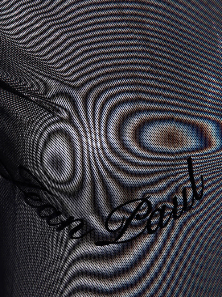 Jean Paul Gaultier Women Mesh Long Sleeves Top With Velvet Flock "Jean Paul Gaultier"