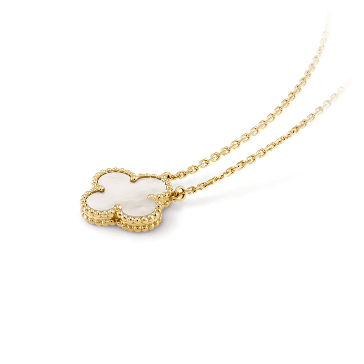 Van Cleef & Arpels Vintage Alhambra pendant 18K yellow gold, Mother-of-pearl on delicate chain