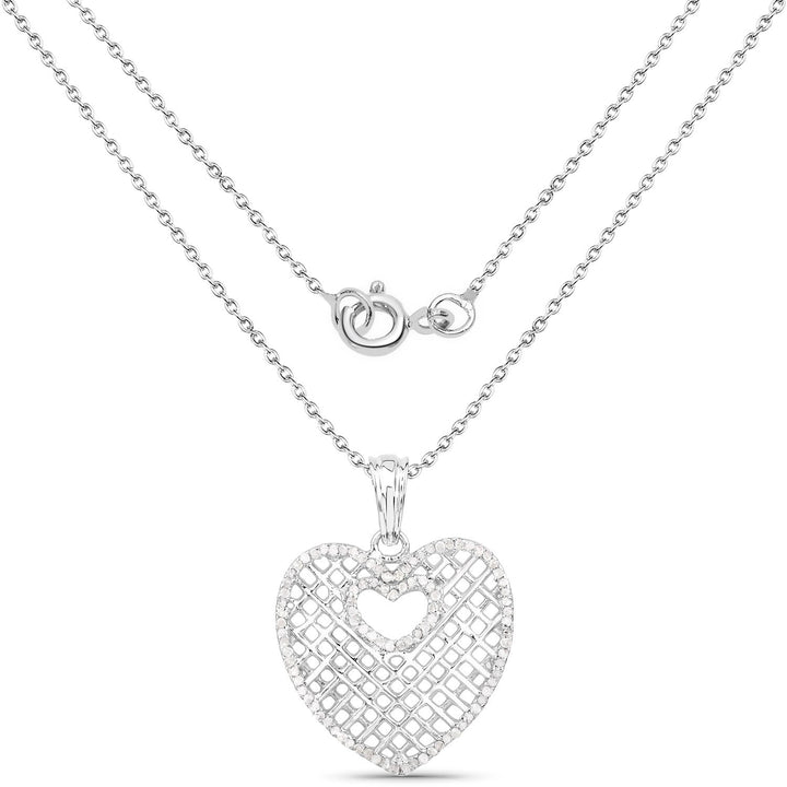 0.52 Carat Genuine White Diamond .925 Sterling Silver Pendant