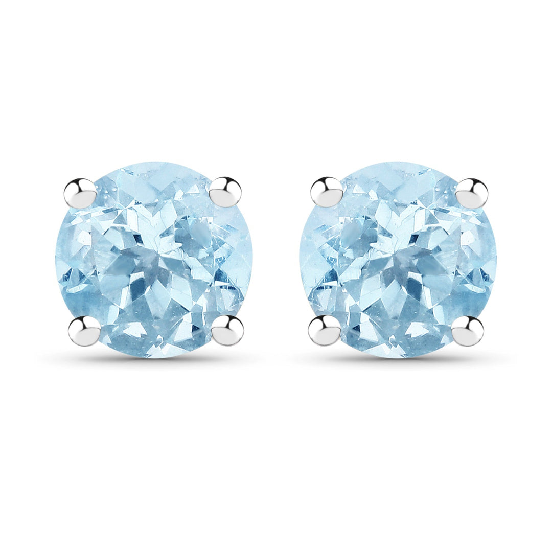 2.10 Carat Genuine Blue Topaz .925 Sterling Silver Earrings