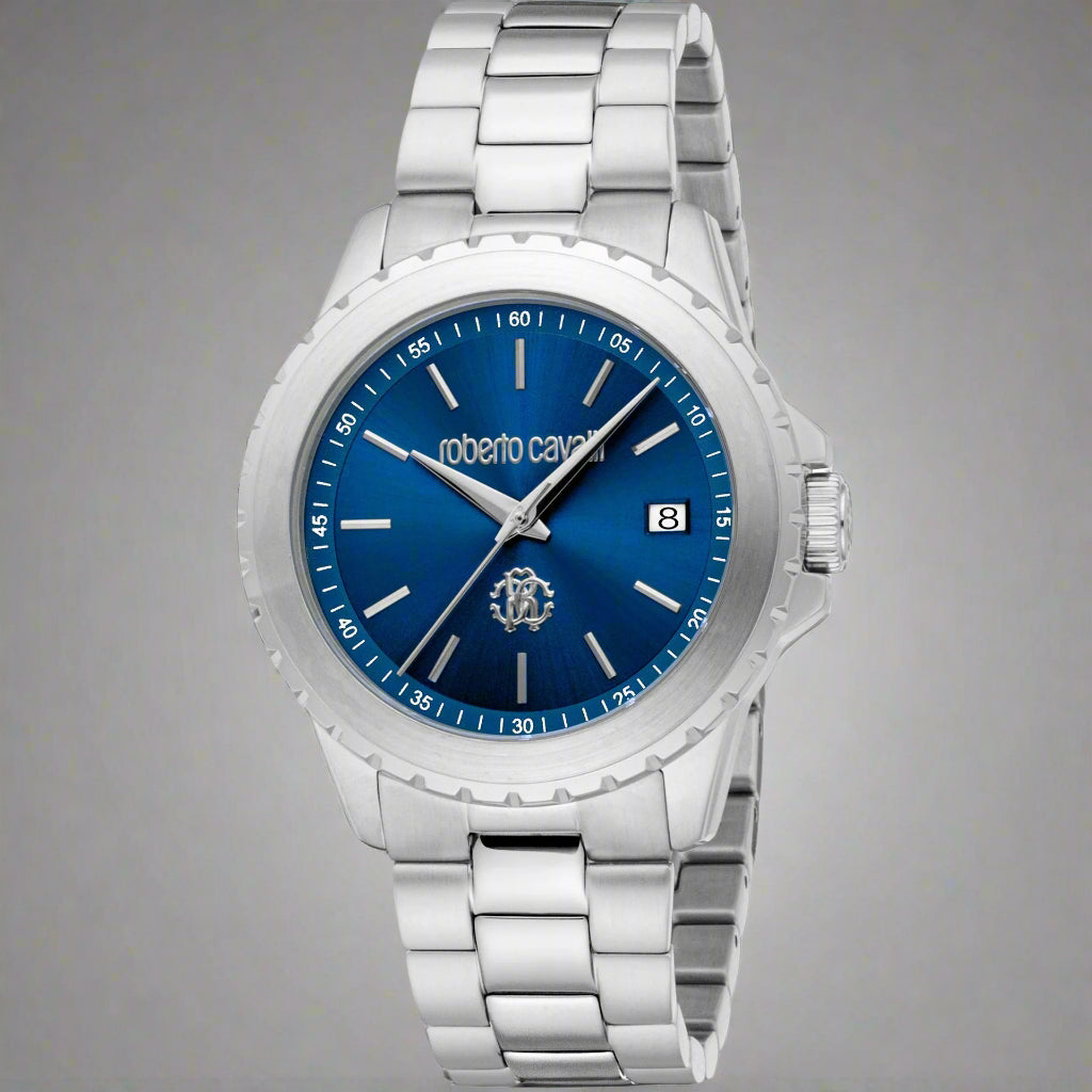 Roberto Cavalli men's blue dial day date Watches