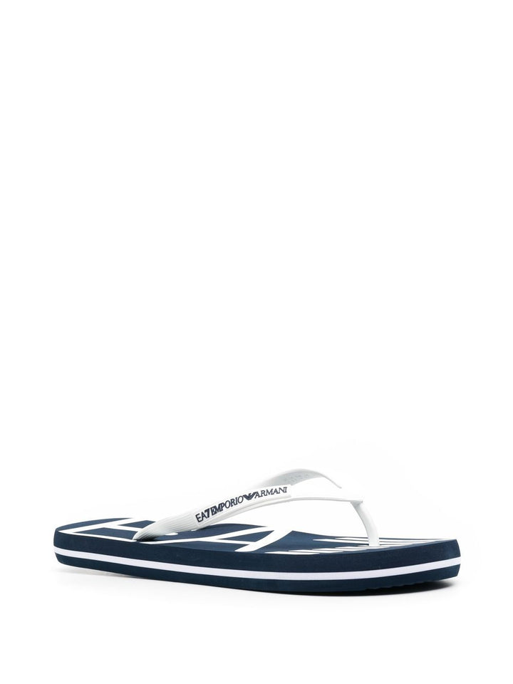 Ea7 Logo Flip Flops