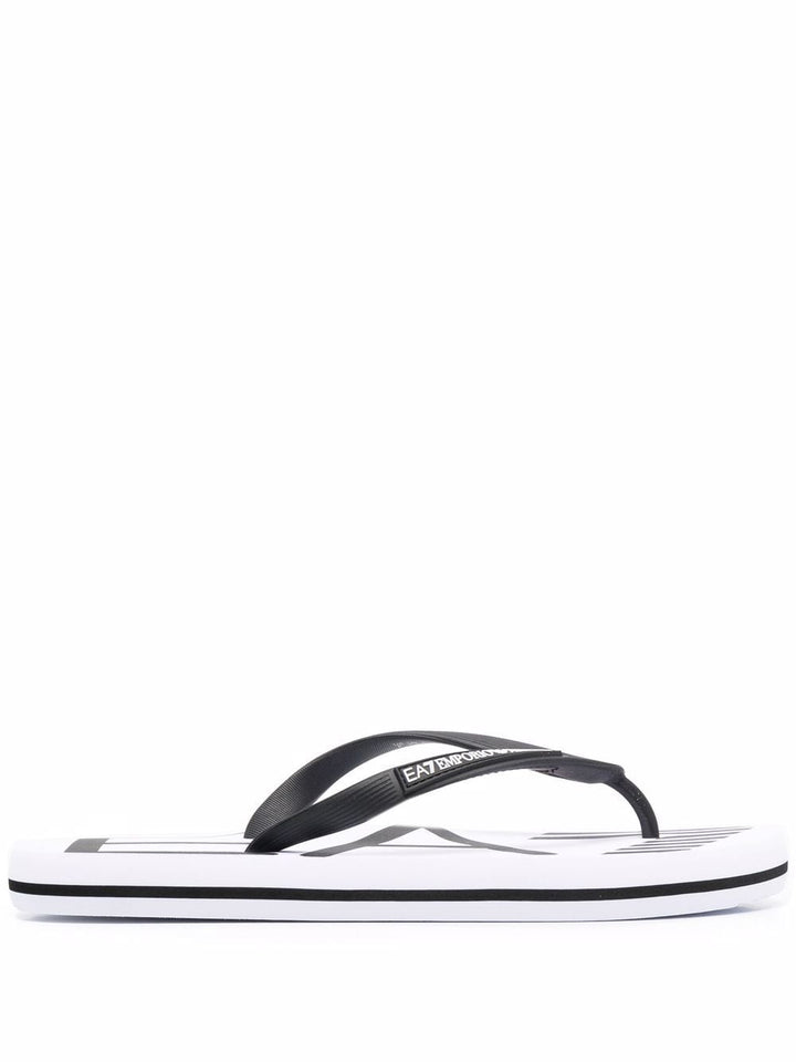 Ea7 Logo Flip Flops