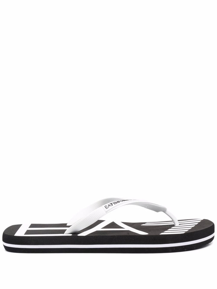 Ea7 Logo Flip Flops