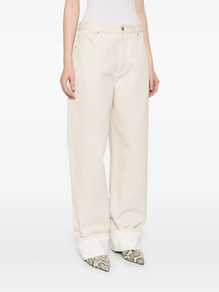 Bottega Veneta Women Back Print Straight Leg Jeans