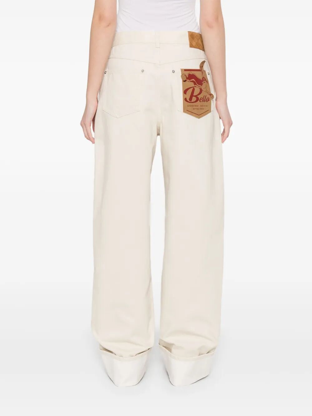 Bottega Veneta Women Back Print Straight Leg Jeans