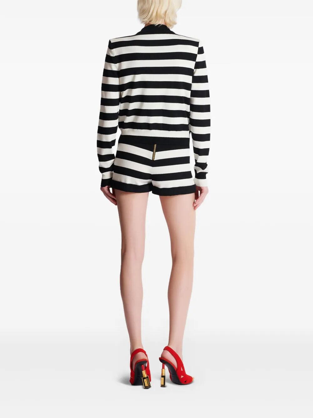 Balmain Women Buttoned Face Mariniere Knit Cardigan