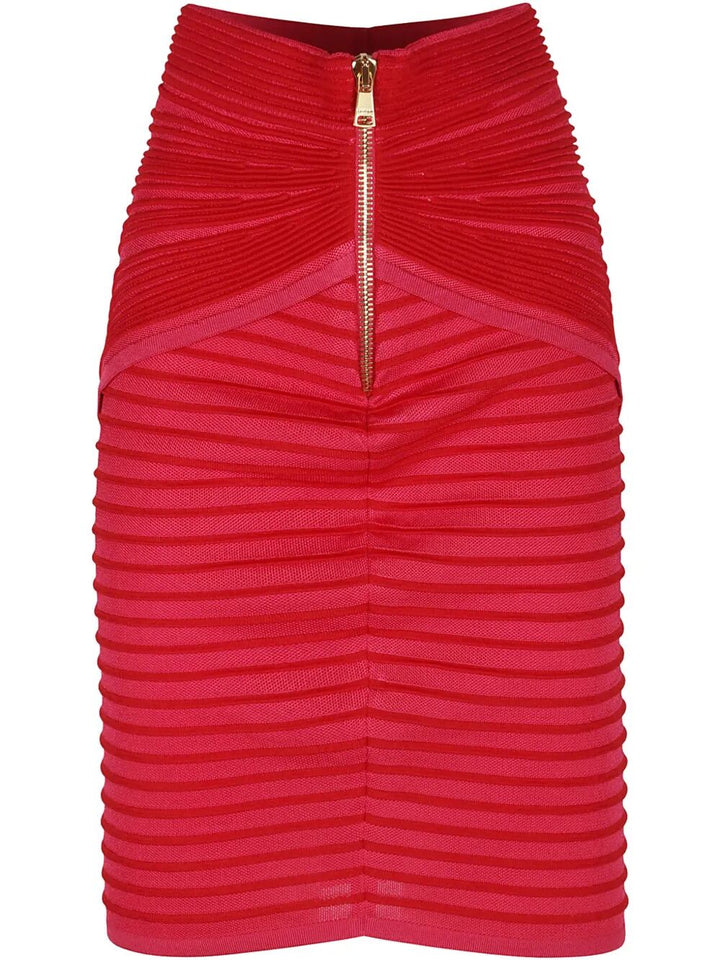 Balmain Women Flechage Knit Knee Lenght Skirt