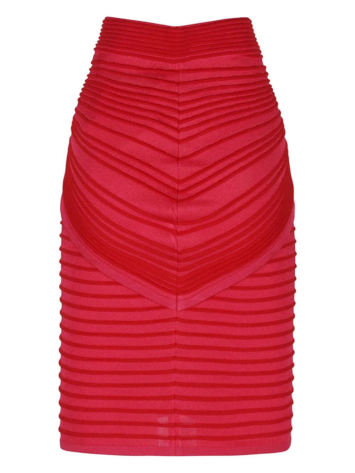 Balmain Women Flechage Knit Knee Lenght Skirt