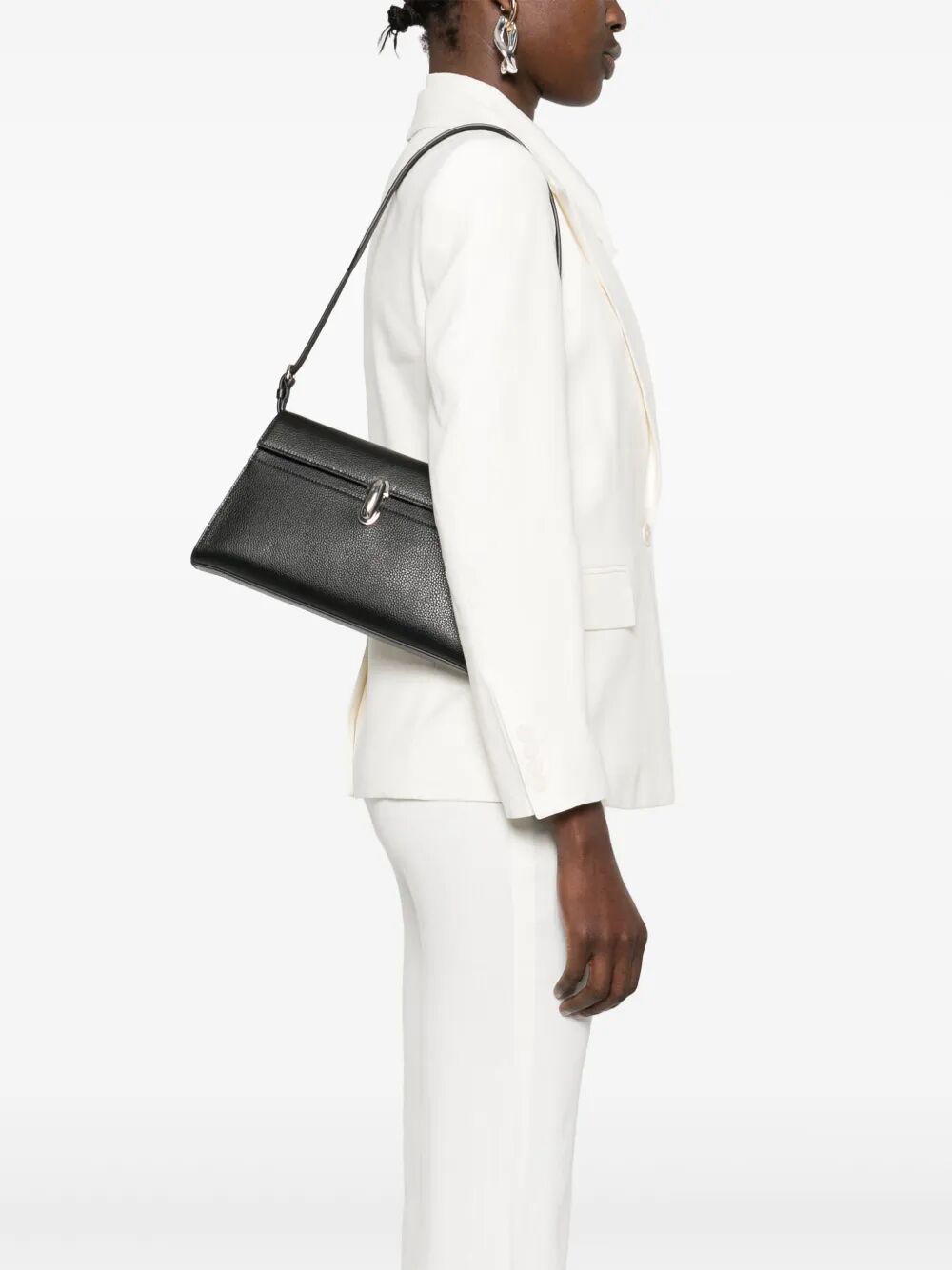 Savette Women Symmetry Shoulder Bag In Grained Calf Leather