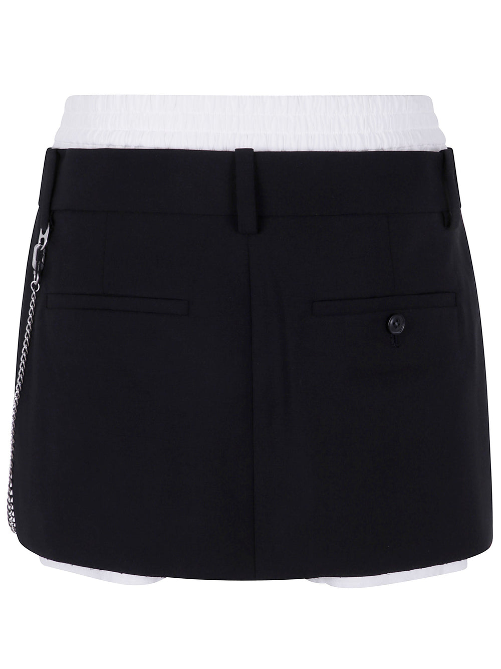 Black skirt with white top on a white background