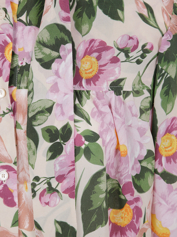 Chloe Women Floreal Print Scarf Shirt