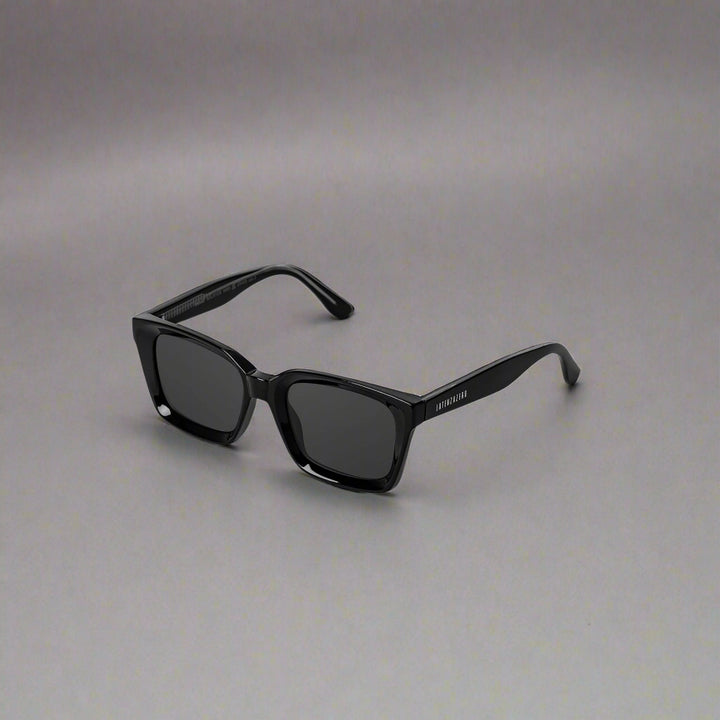Black stylish Italian designed affordable sunglasses with UV protection.