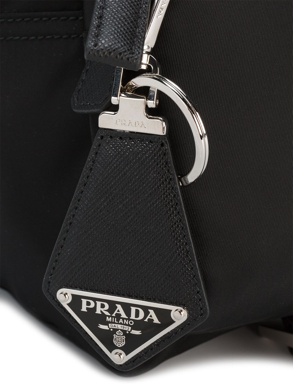 Prada Men Saffiano Leather Keychain