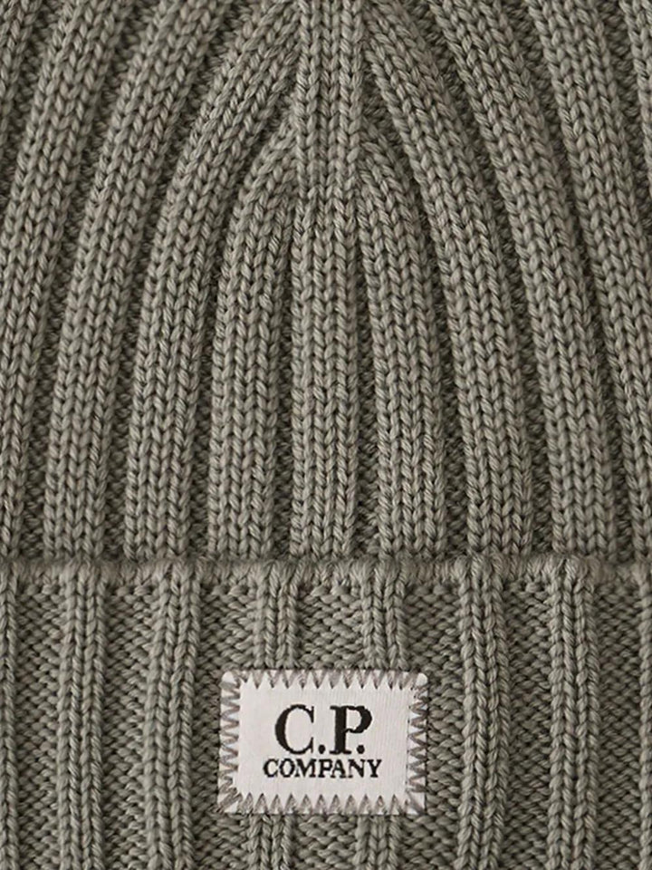 C.P.COMPANY Ribbed Wool Beanie Hat for Men