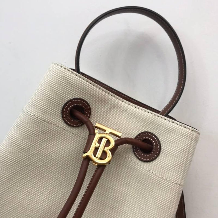 Burberry Check Drawstring Bucket Bag