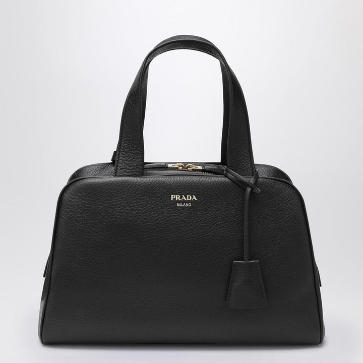 Prada Large Black Leather Satchel Bag Women