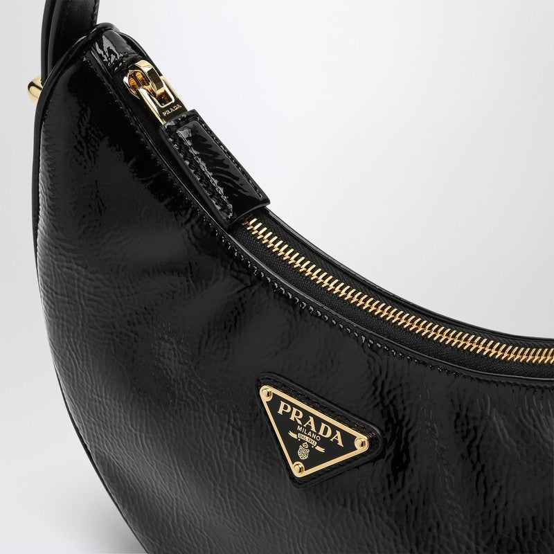 Prada Prada Arqué Black Bag In Naplak Patent Leather Women