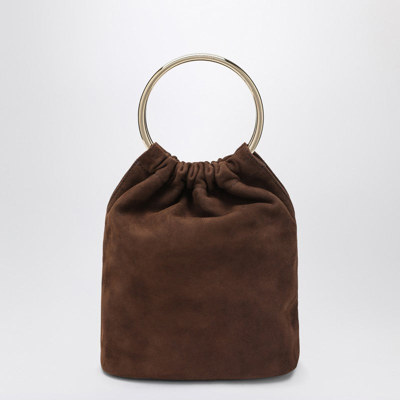 Prada Mini Bucket Bag In Cocoa Color Suede Women