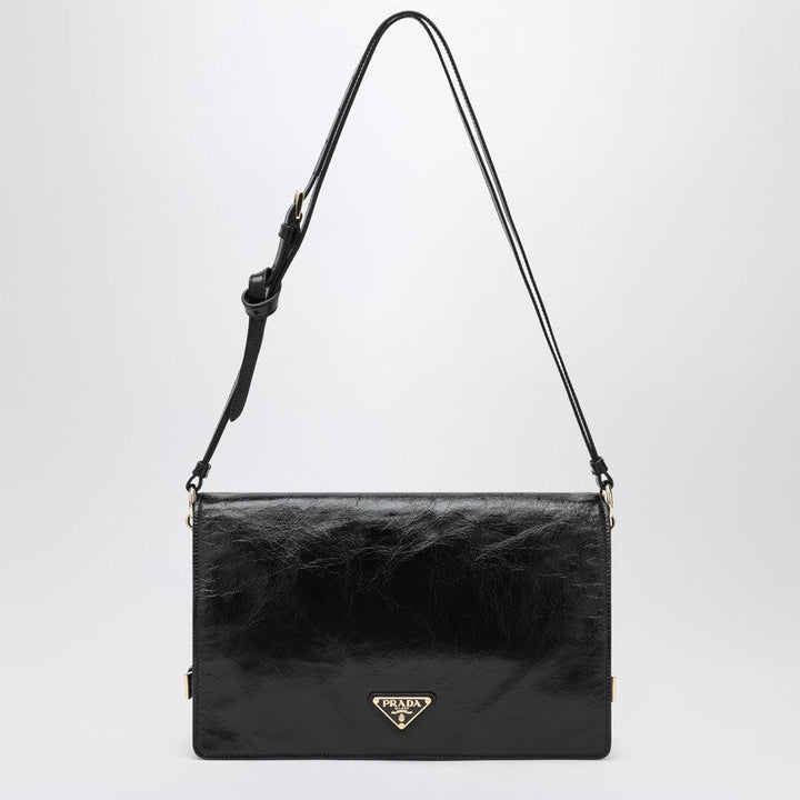 Prada Medium Shoulder Bag Black In Leather Women
