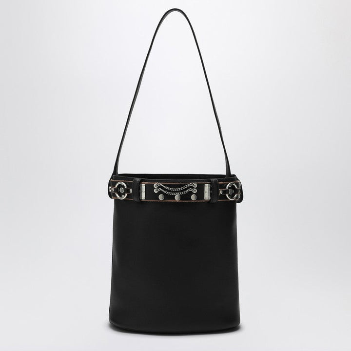 Prada Bucket Bag Buckle Black With Studded Belt Women