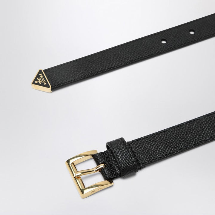 Prada Black Saffiano Leather Belt Women