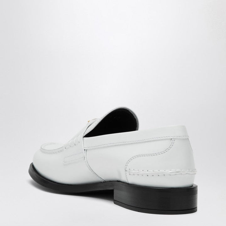 Prada Women White Brushed Leather Loafer