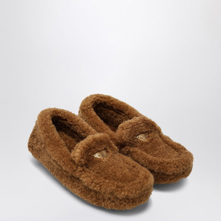 Prada Caramel Coloured Sheepskin Driver Loafer Women