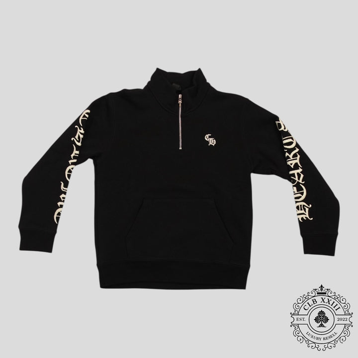 Chrome Hearts CH Embroidered Quarter Zip in Black