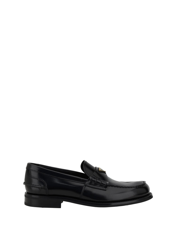 Prada Men Triangular Plaque Loafers