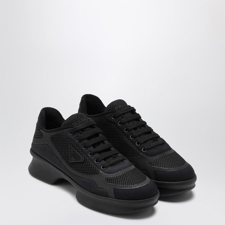 Prada Black Fabric And Mesh Low-Top Sneaker Women