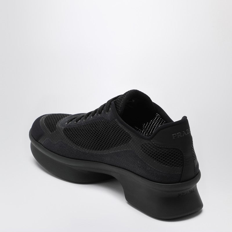 Prada Black Fabric And Mesh Low-Top Sneaker Women