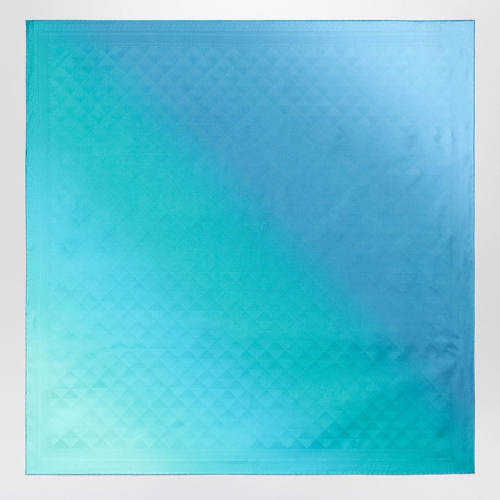 Prada Turquoise Printed Foulard In Twill Women